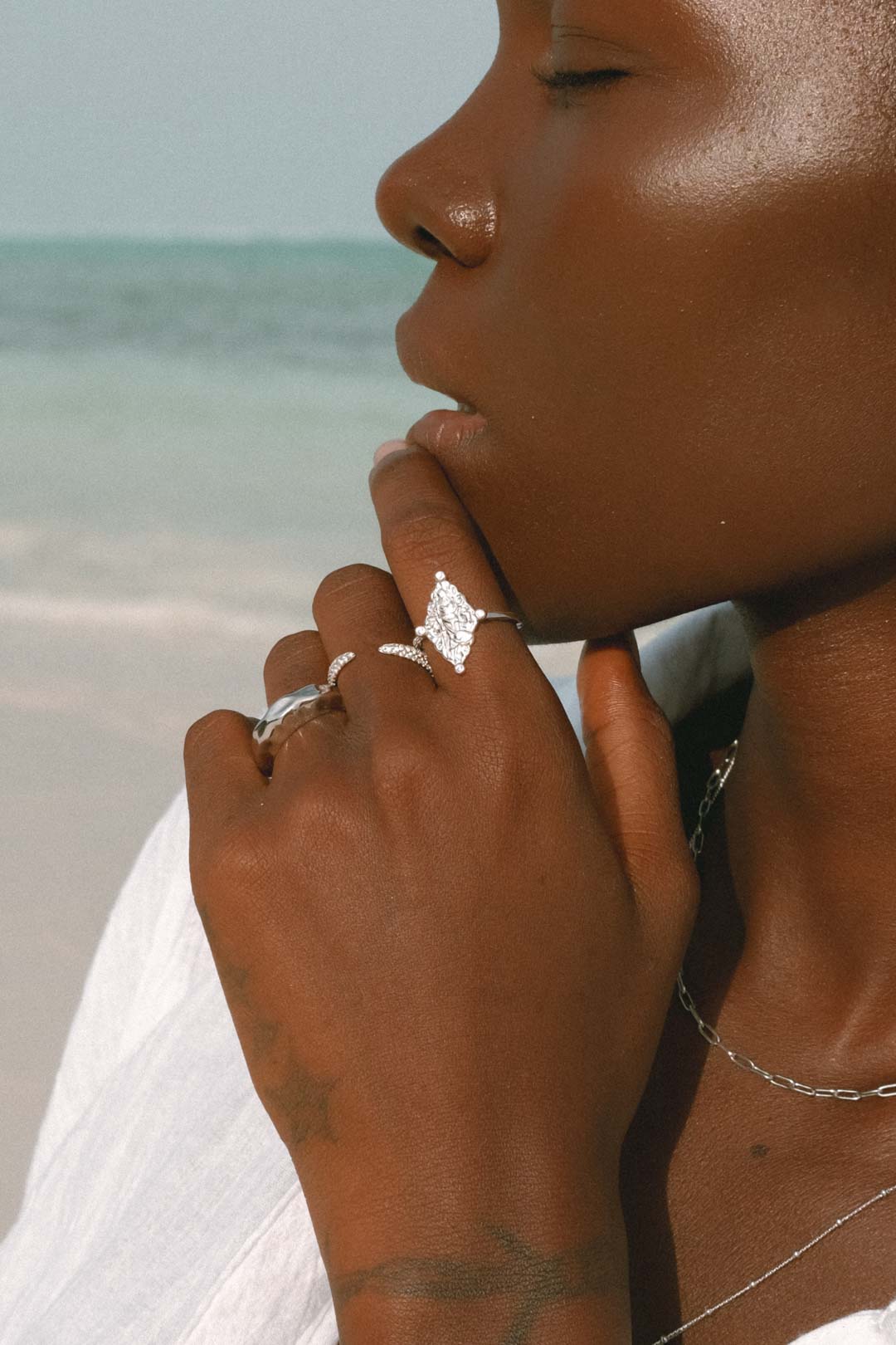 Goddess Selena Ring - Silver - Aaria London