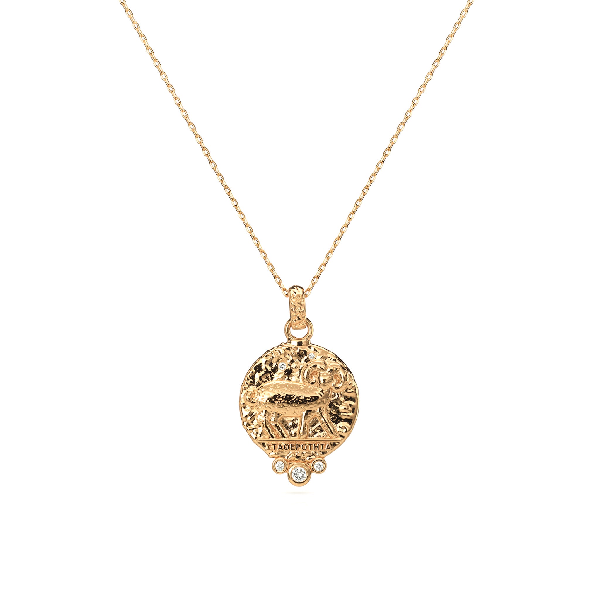 Aries Zodiac Necklace With Diamonds