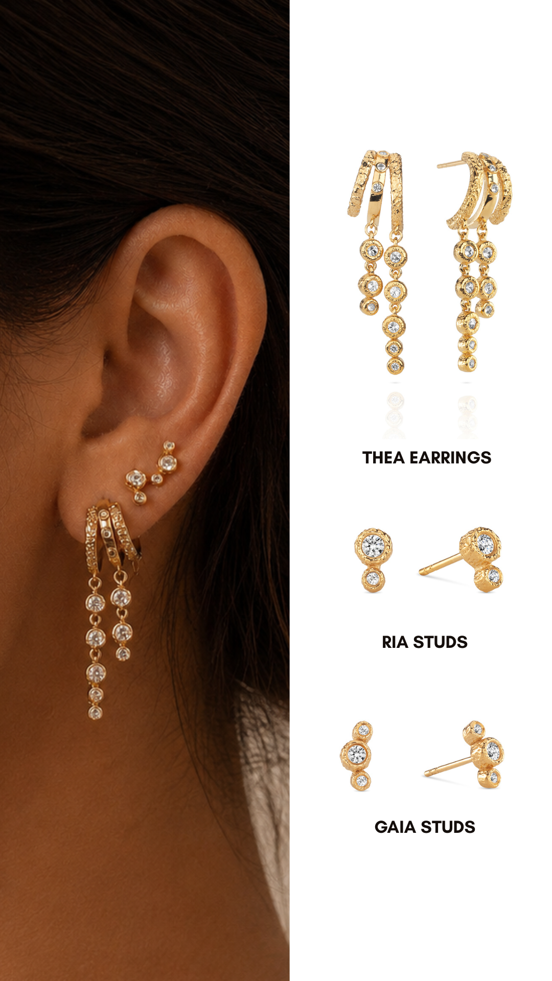 Hammered Earring Stack