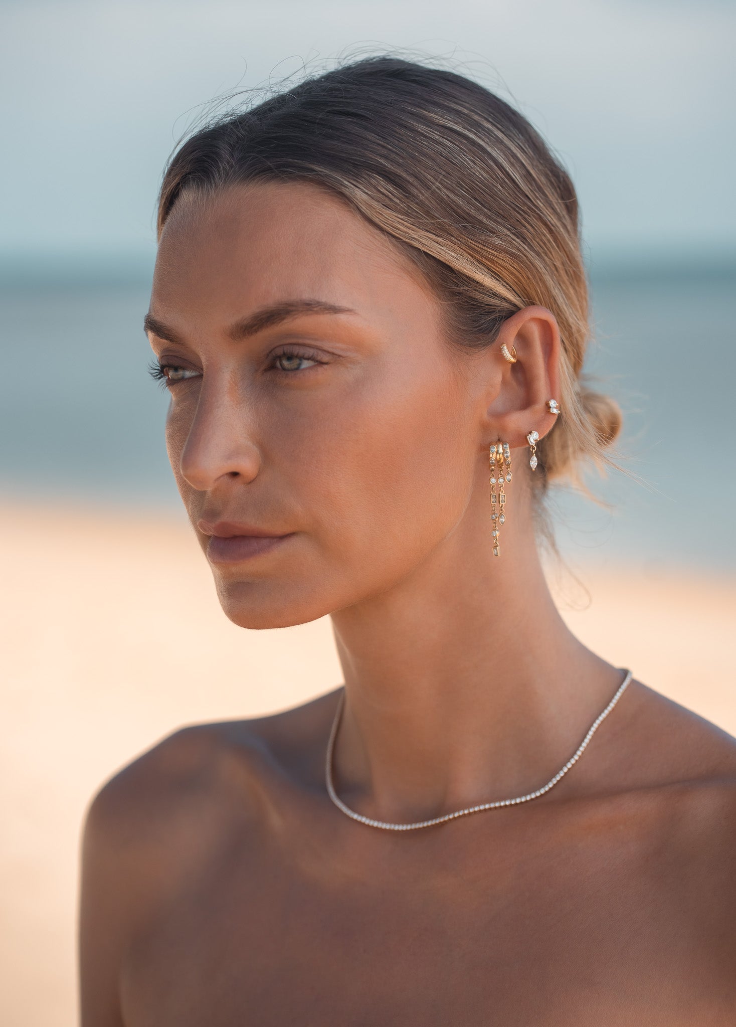 Classic Diamond Tennis Necklace - Solid Gold
