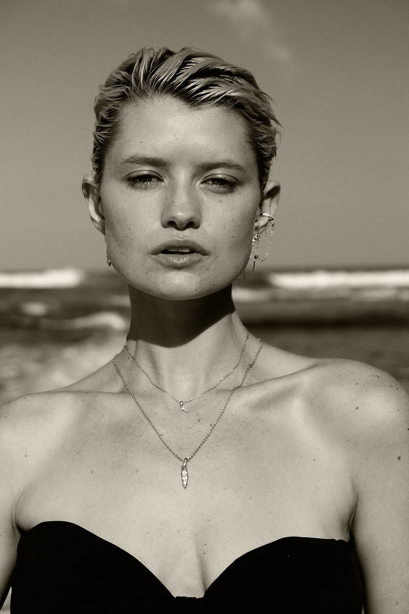 Rio Spike and Cuff Earring - Silver - Aaria London