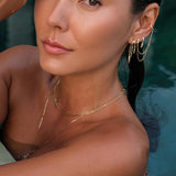 Siren Double Chain Cuff Earring - Gold - Aaria London