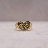 Heart Signet Ring - Gold - Aaria London