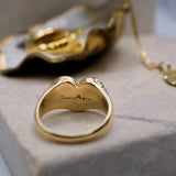 Heart Signet Ring - Gold - Aaria London