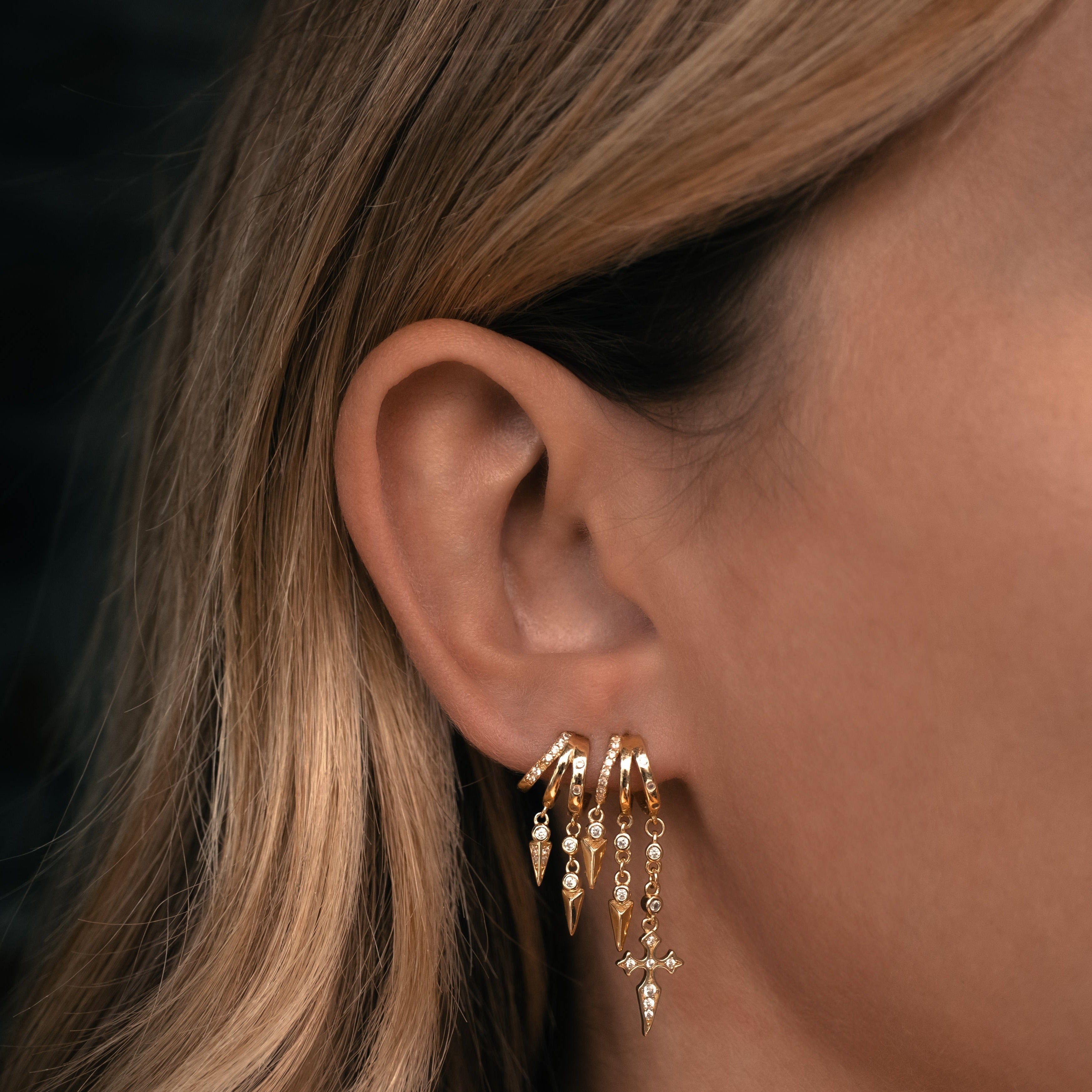 Naxos Cross Illusion Earrings - Gold - Aaria London