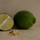 Heart Signet Ring - Gold - Aaria London