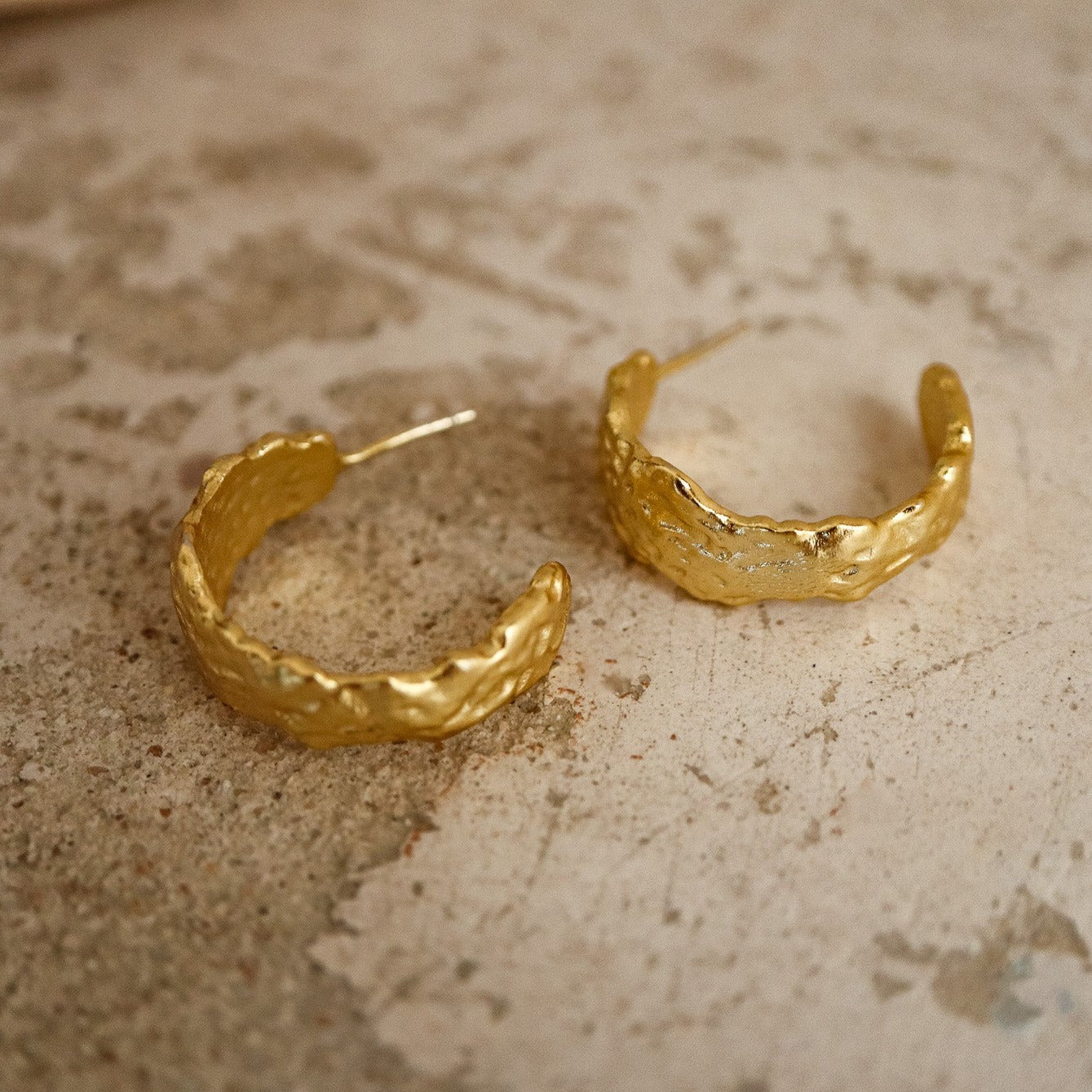 Lava Hoop Earrings - Gold - Aaria London