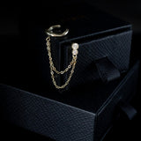 Siren Double Chain Cuff Earring - Silver - Aaria London