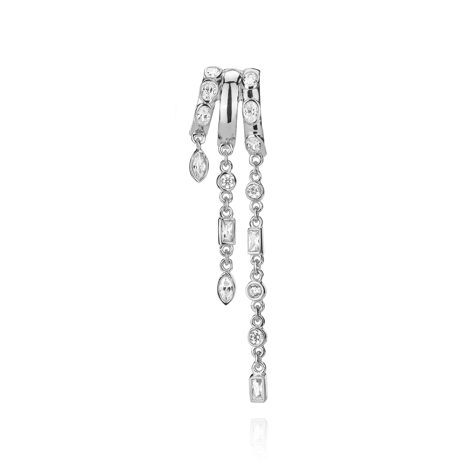 Kalani Stacked Triple Hoop Illusion Earrings