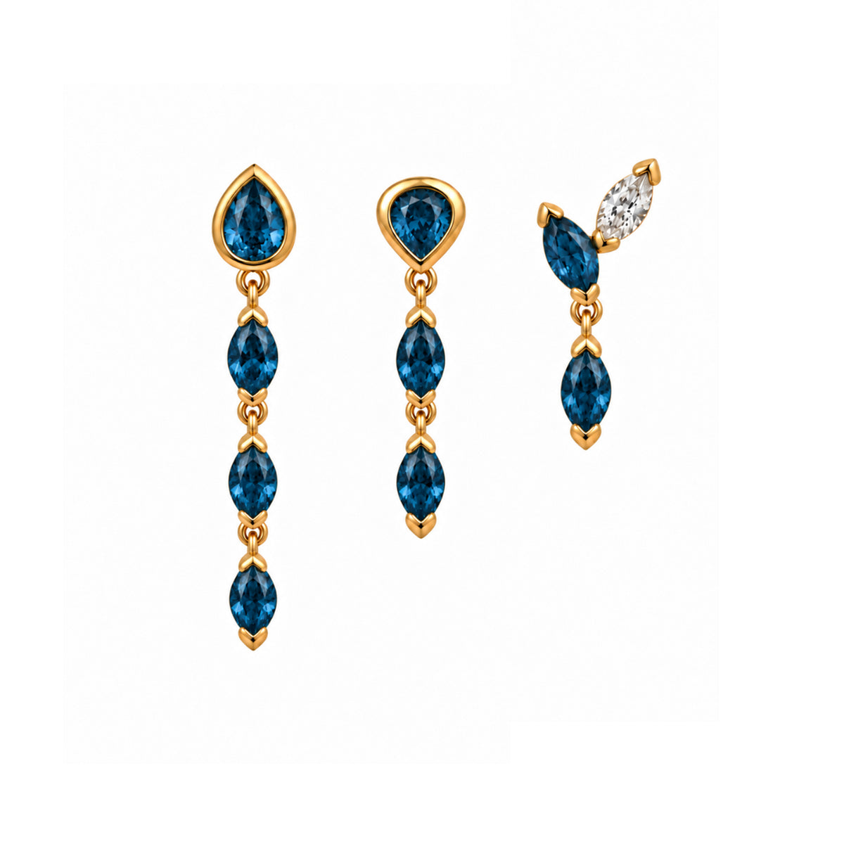 Klea + Roma + Alma Blue Topaz Stack