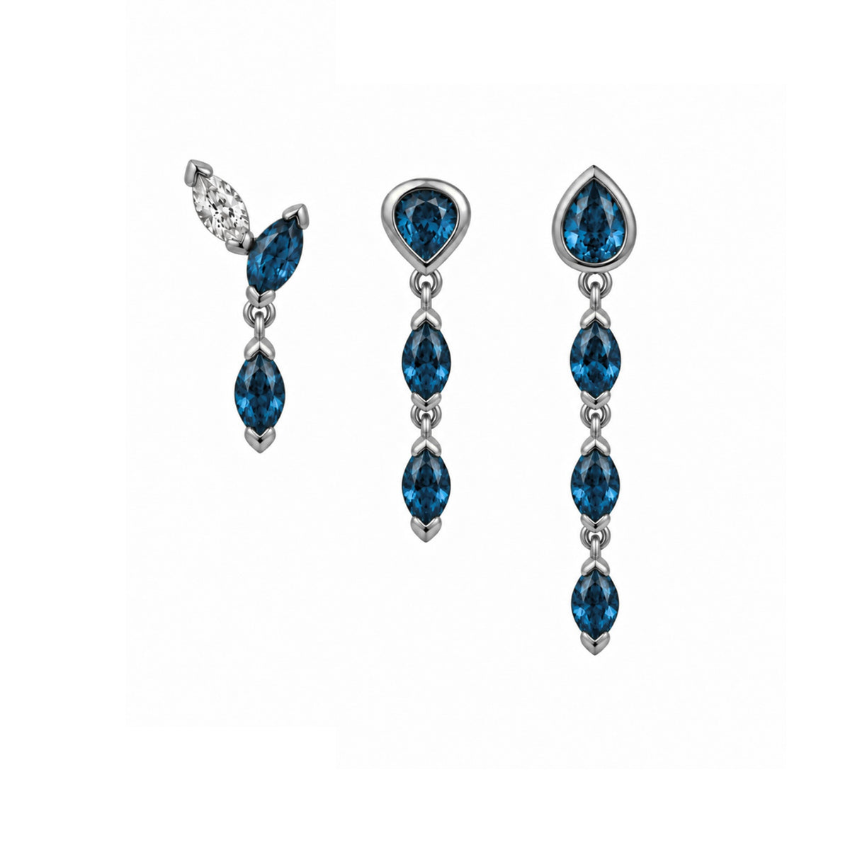 Klea + Roma + Alma Blue Topaz Stack