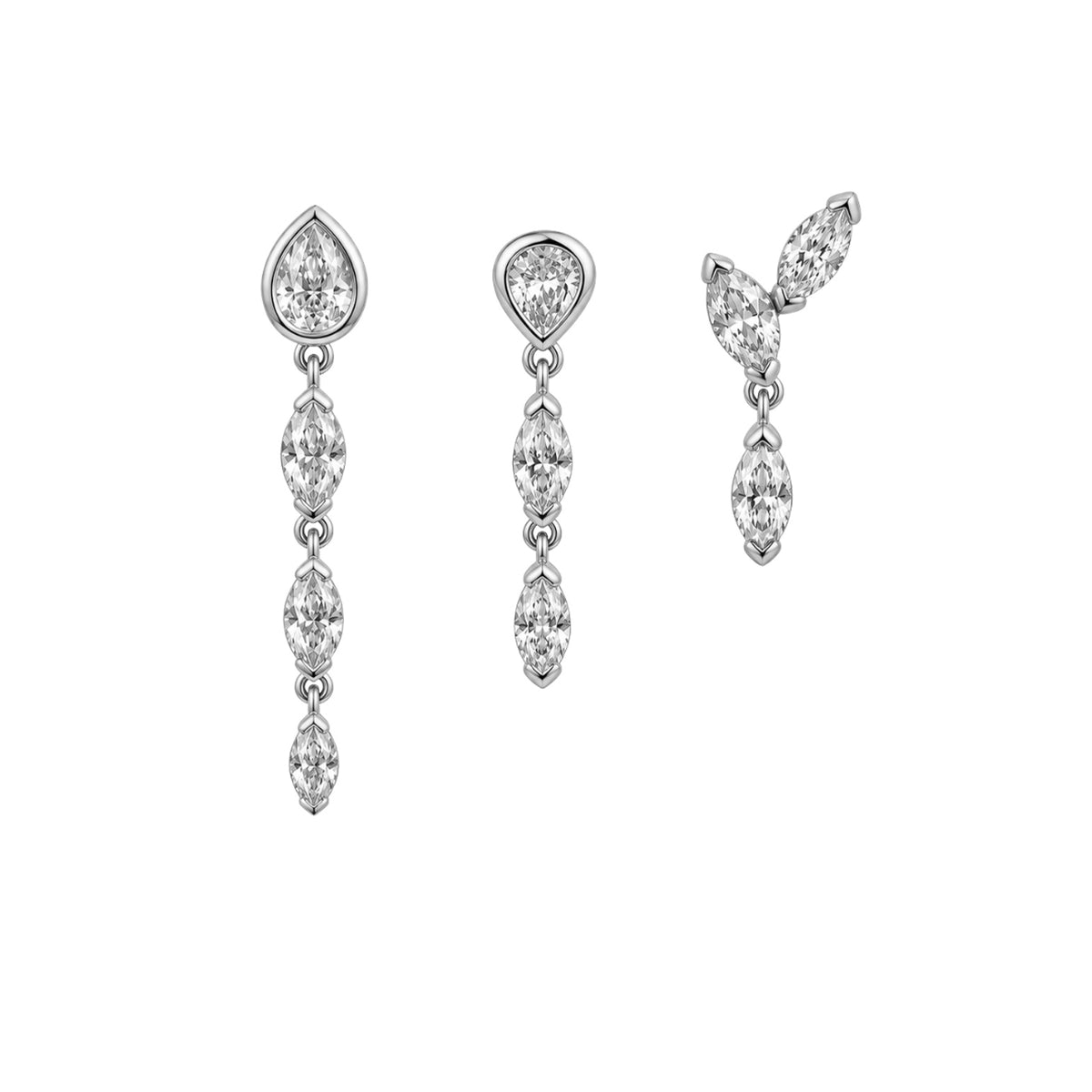 Klea + Roma + Alma Stack Moissanite