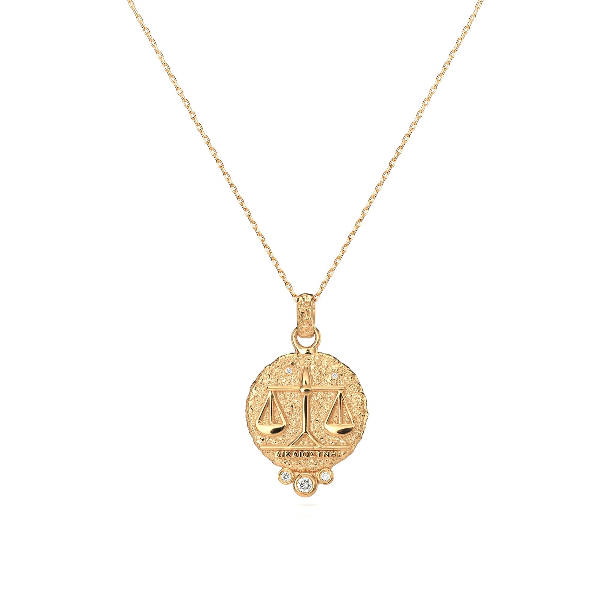 Libra Zodiac Necklace With Diamonds