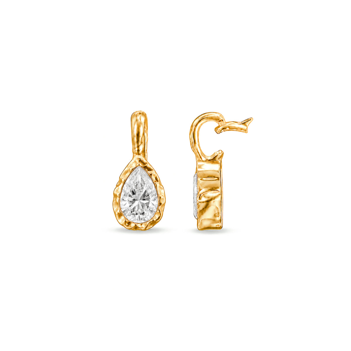 Molten Pear Moissanite Pendant