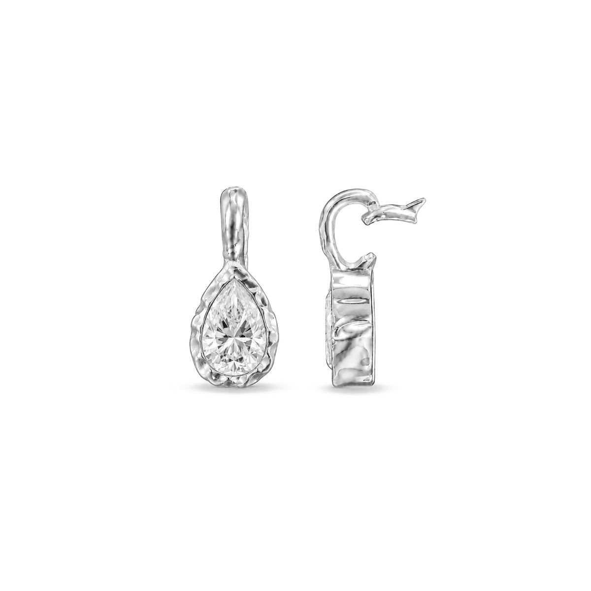 Molten Pear Moissanite Pendant