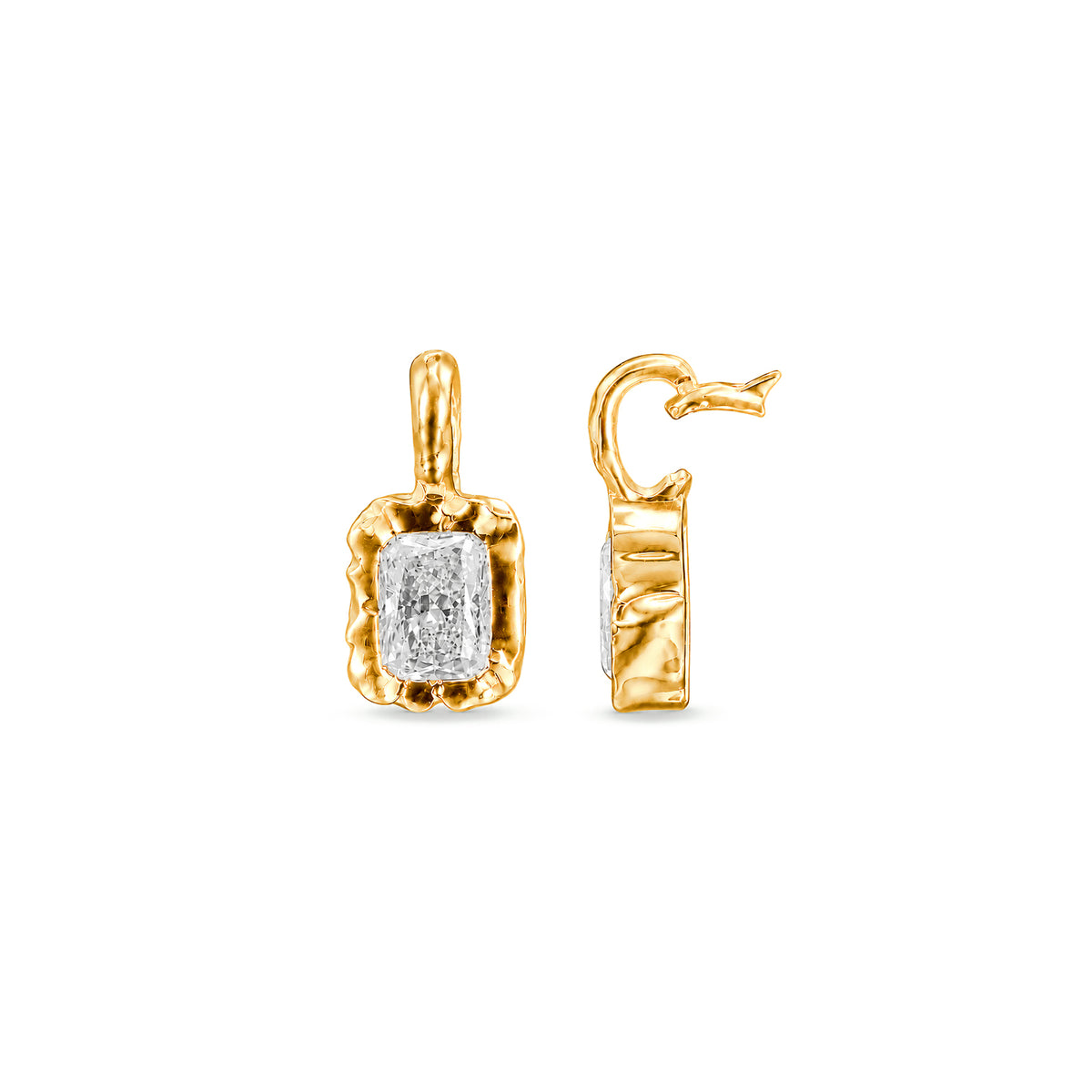 Molten Square Moissanite Pendant