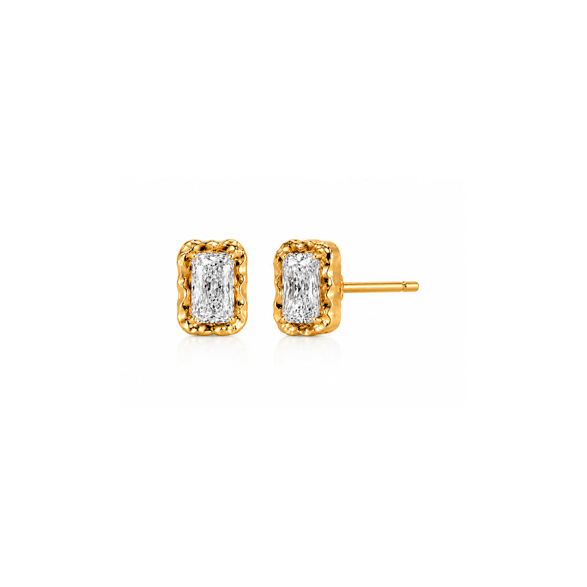 Molten Square Moissanite Studs