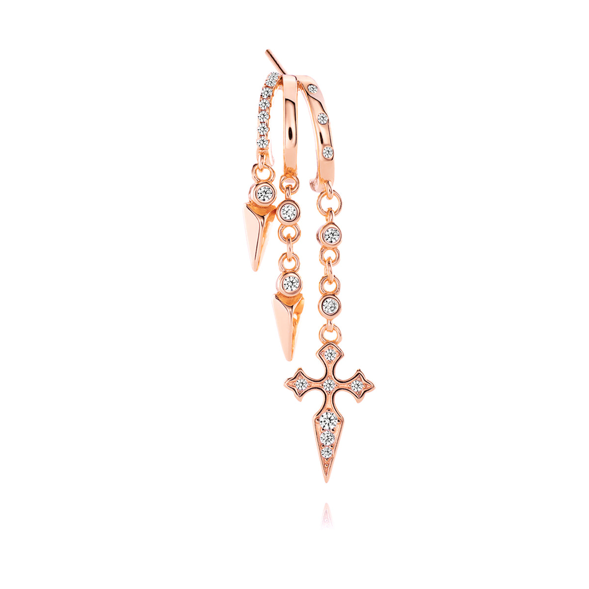 Naxos Cross Illusion Earrings - Solid Gold