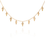 Gold necklace with diamond-shaped charms on a fine chain 2