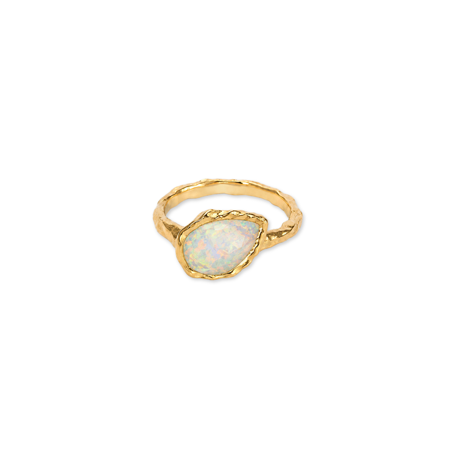 Opal Pear October Birthstone Ring