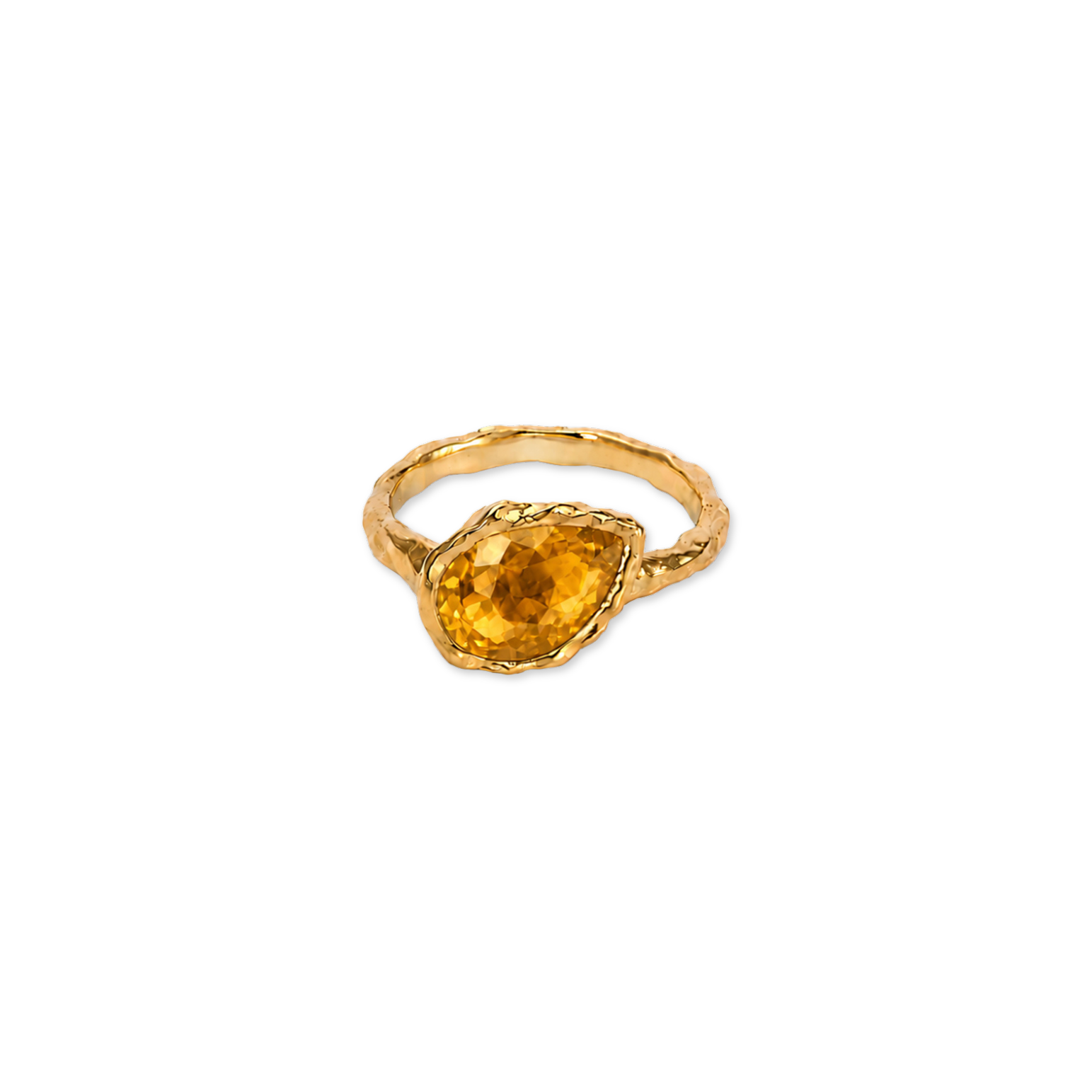 Citrine Pear November Birthstone Ring