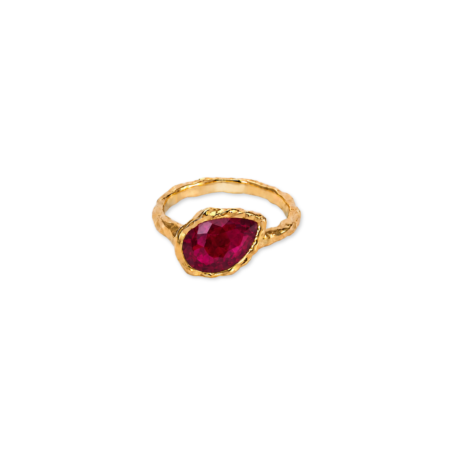 Ruby Pear July Birthstone Ring