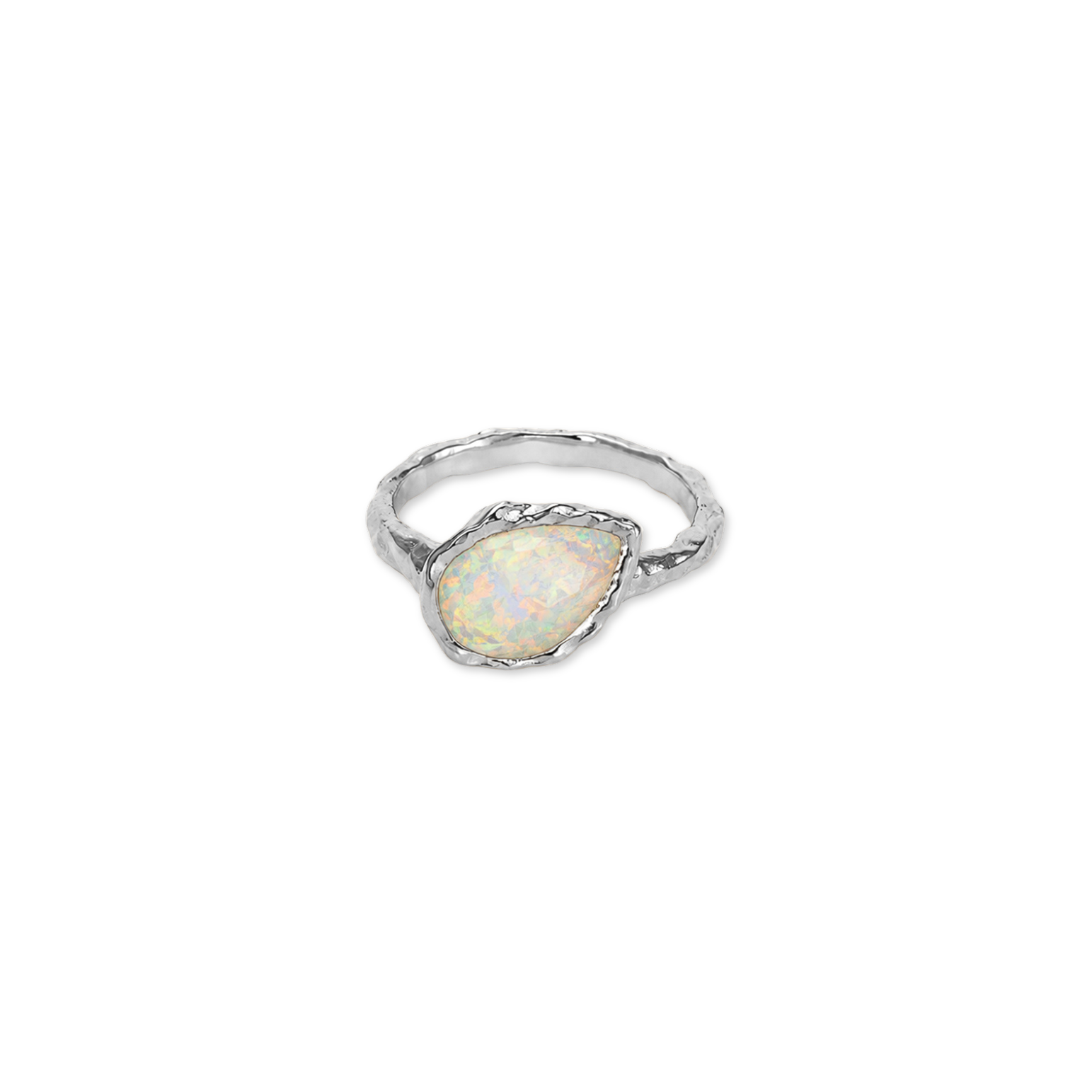 Opal Pear October Birthstone Ring