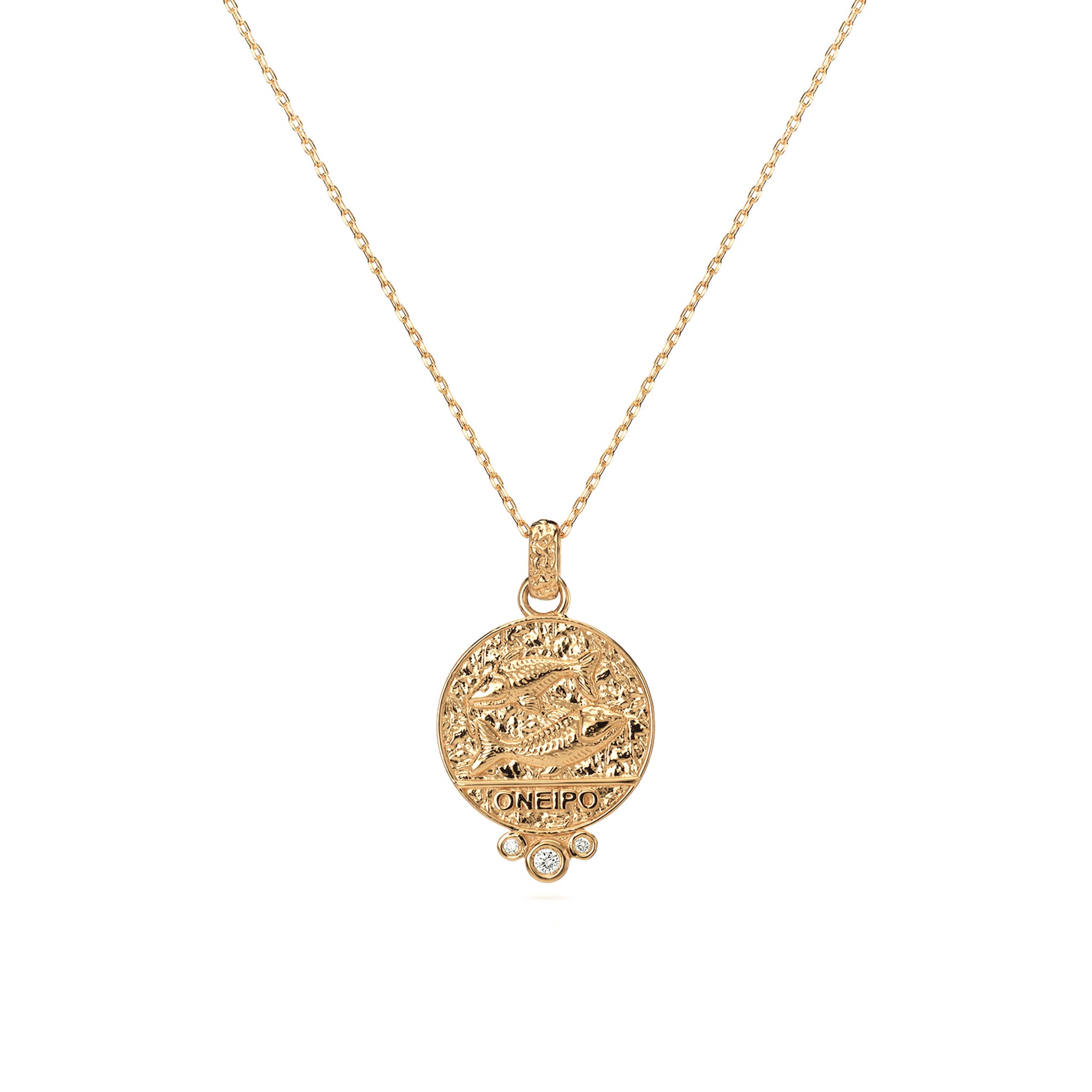 Pisces Zodiac Necklace With Diamonds