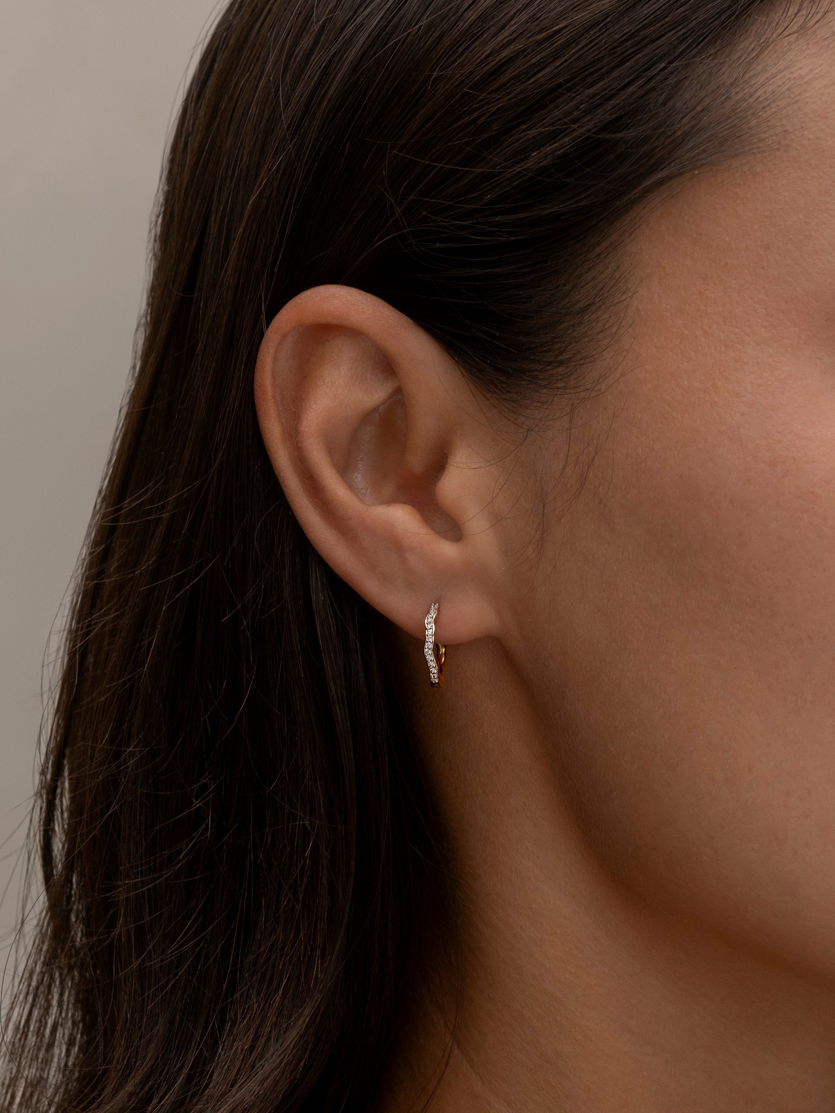Elegant Silver Riviera ring earring 1