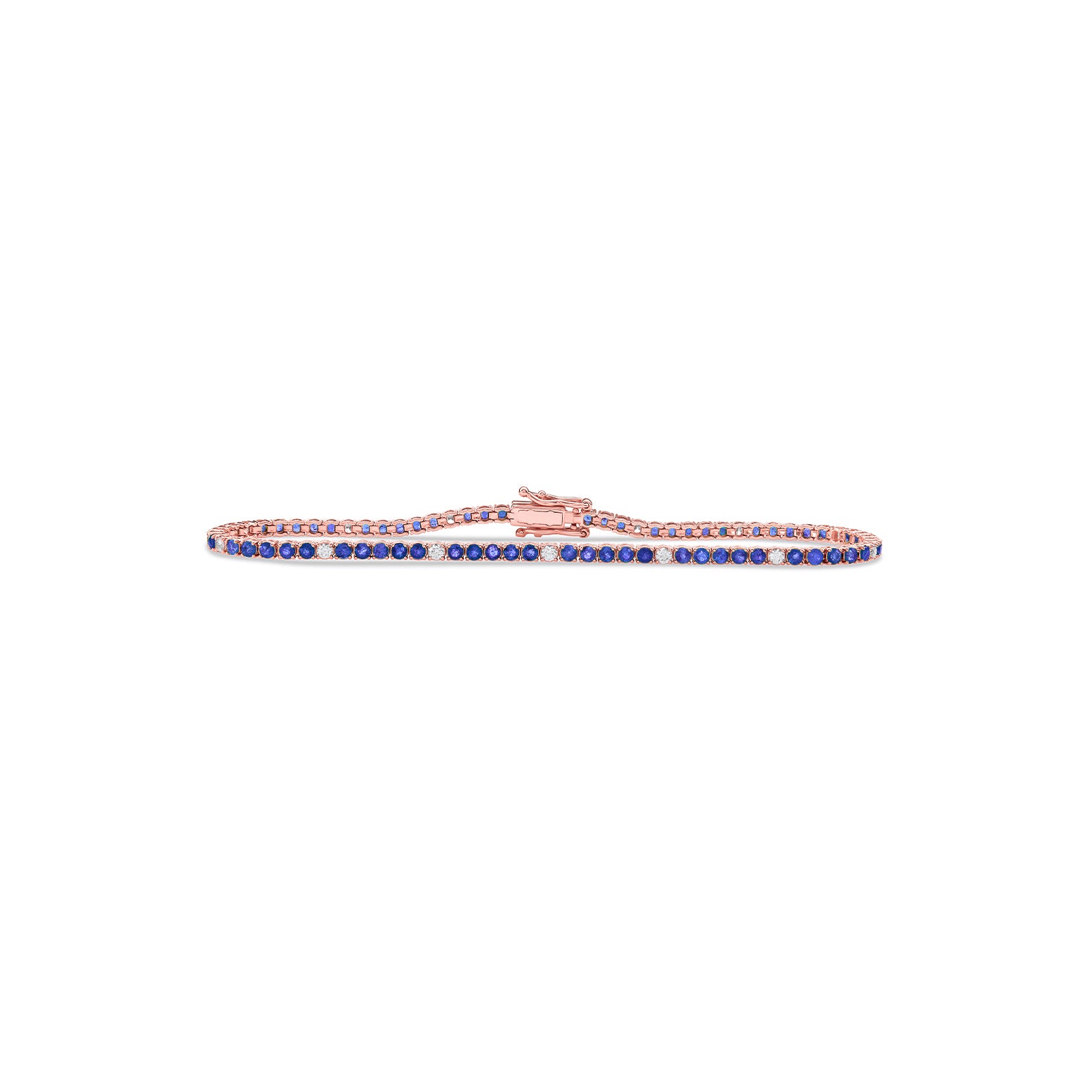 Mini Dotted Sapphire Diamond Tennis Bracelet - Solid Gold