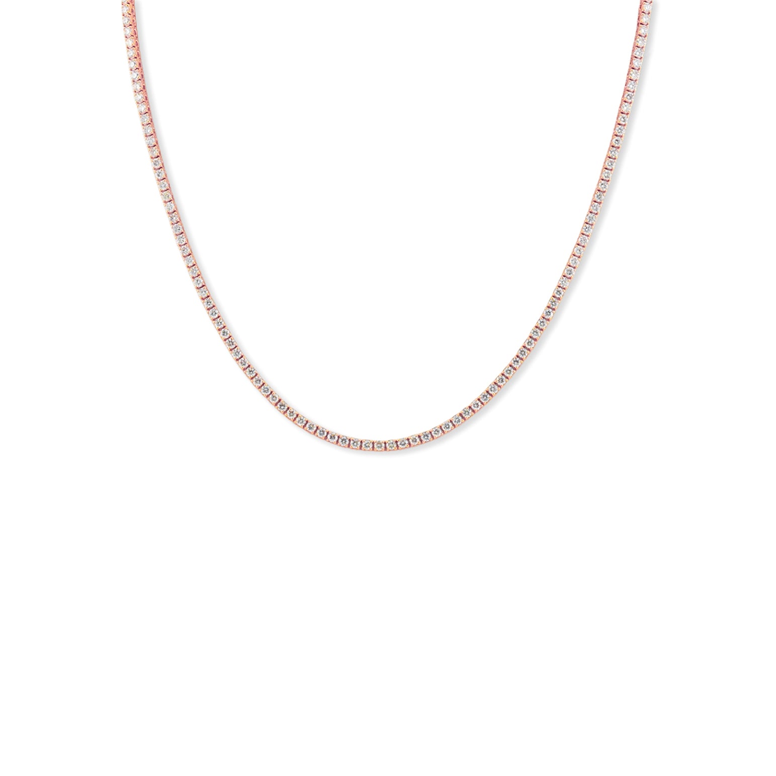 Classic Diamond Tennis Necklace - Solid Gold