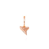 Rose gold shark tooth pendant with a polished and textured finish.