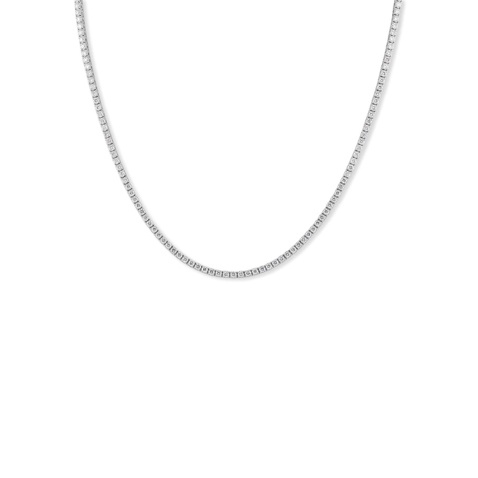 Classic Diamond Tennis Necklace - Solid Gold