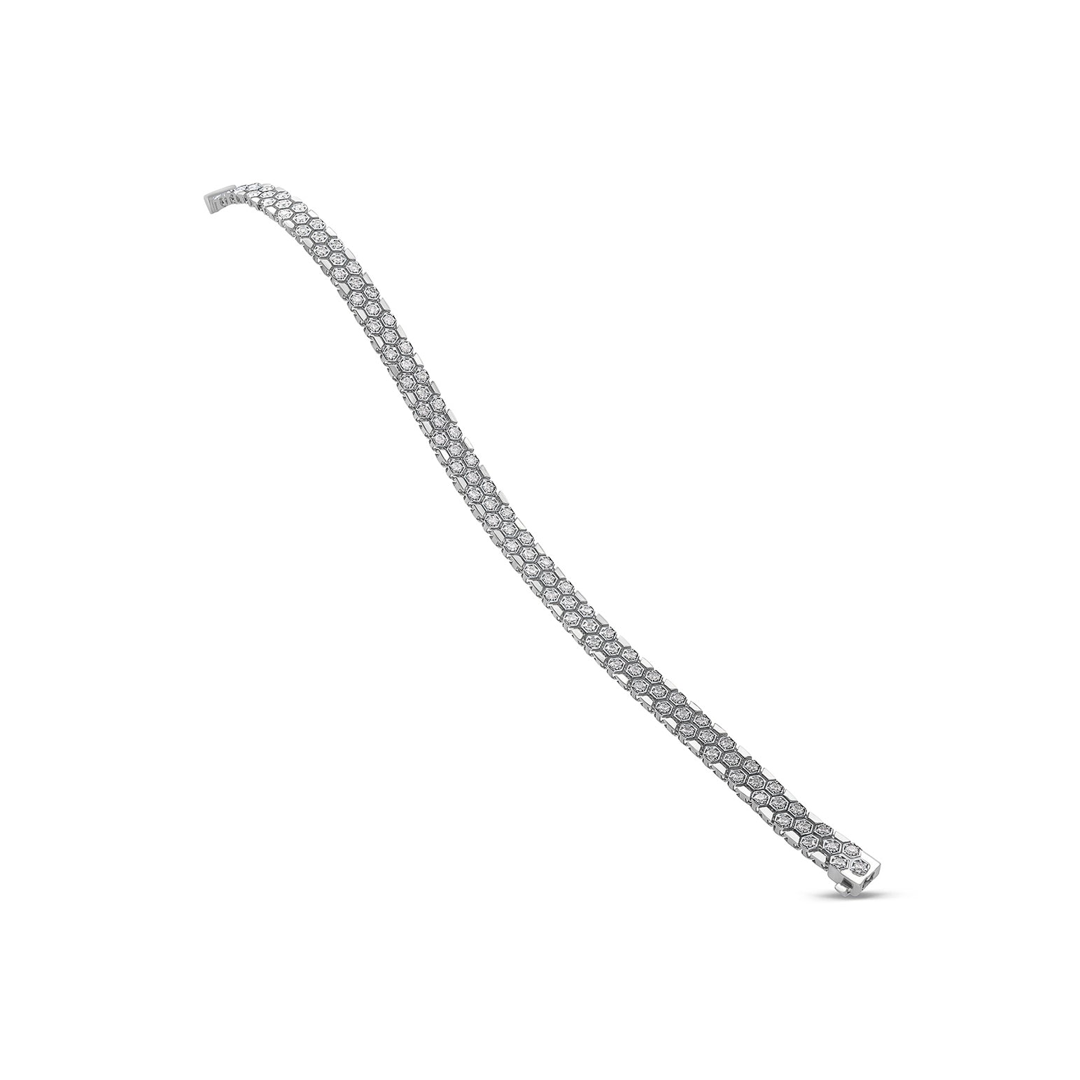 Honeycomb Diamond Tennis Bracelet - Solid Gold