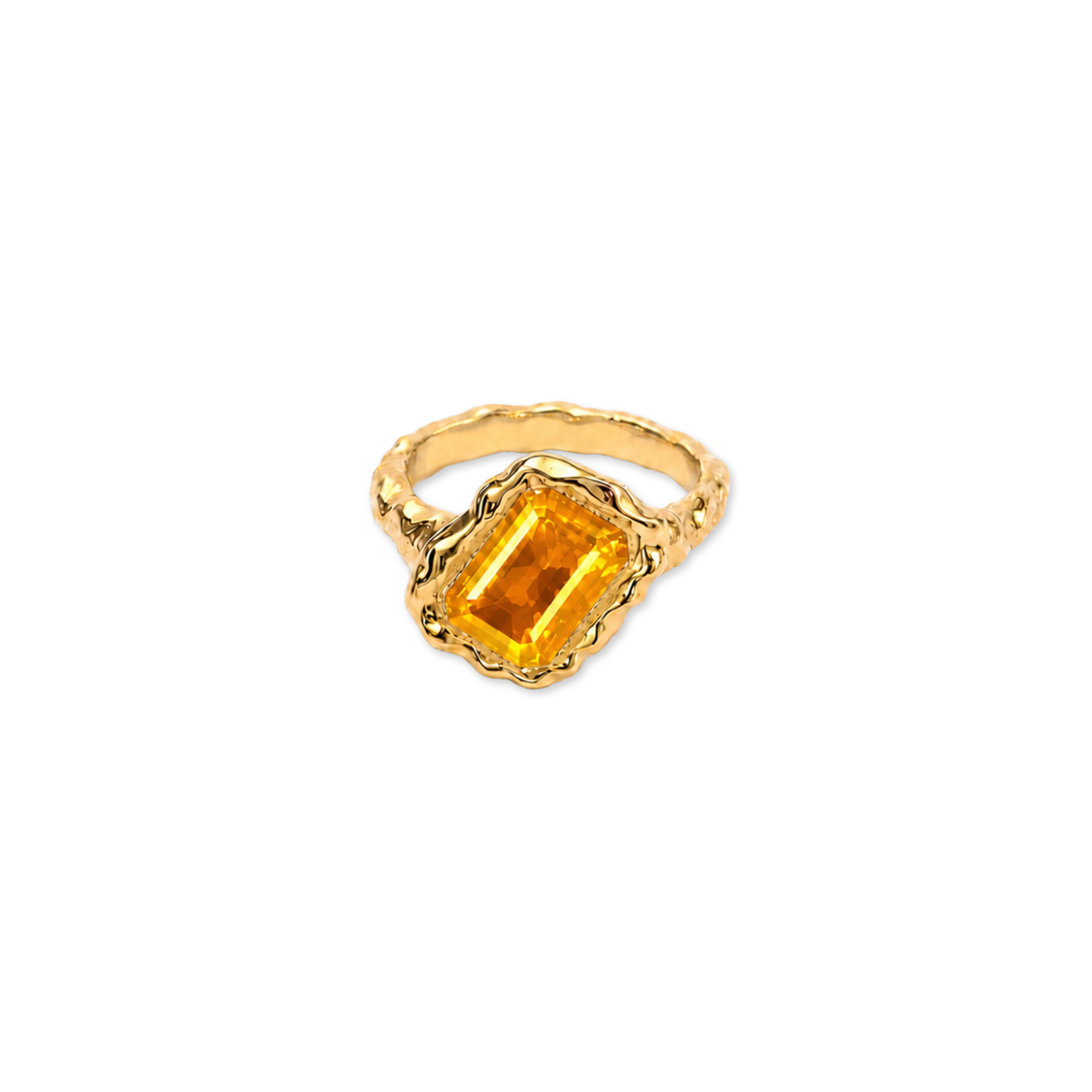 Citrine Square November Birthstone Ring