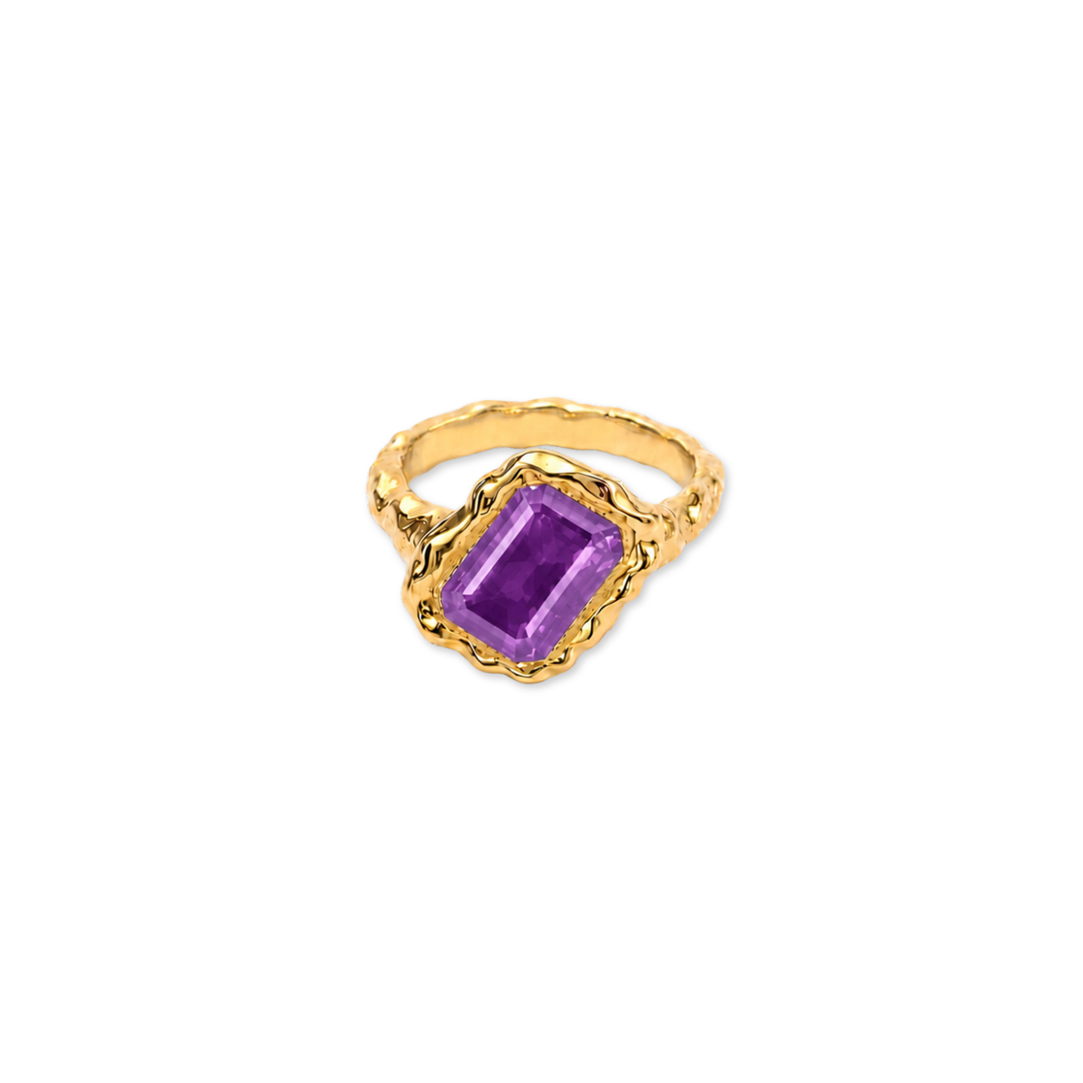 Amethyst Square February Birthstone Ring