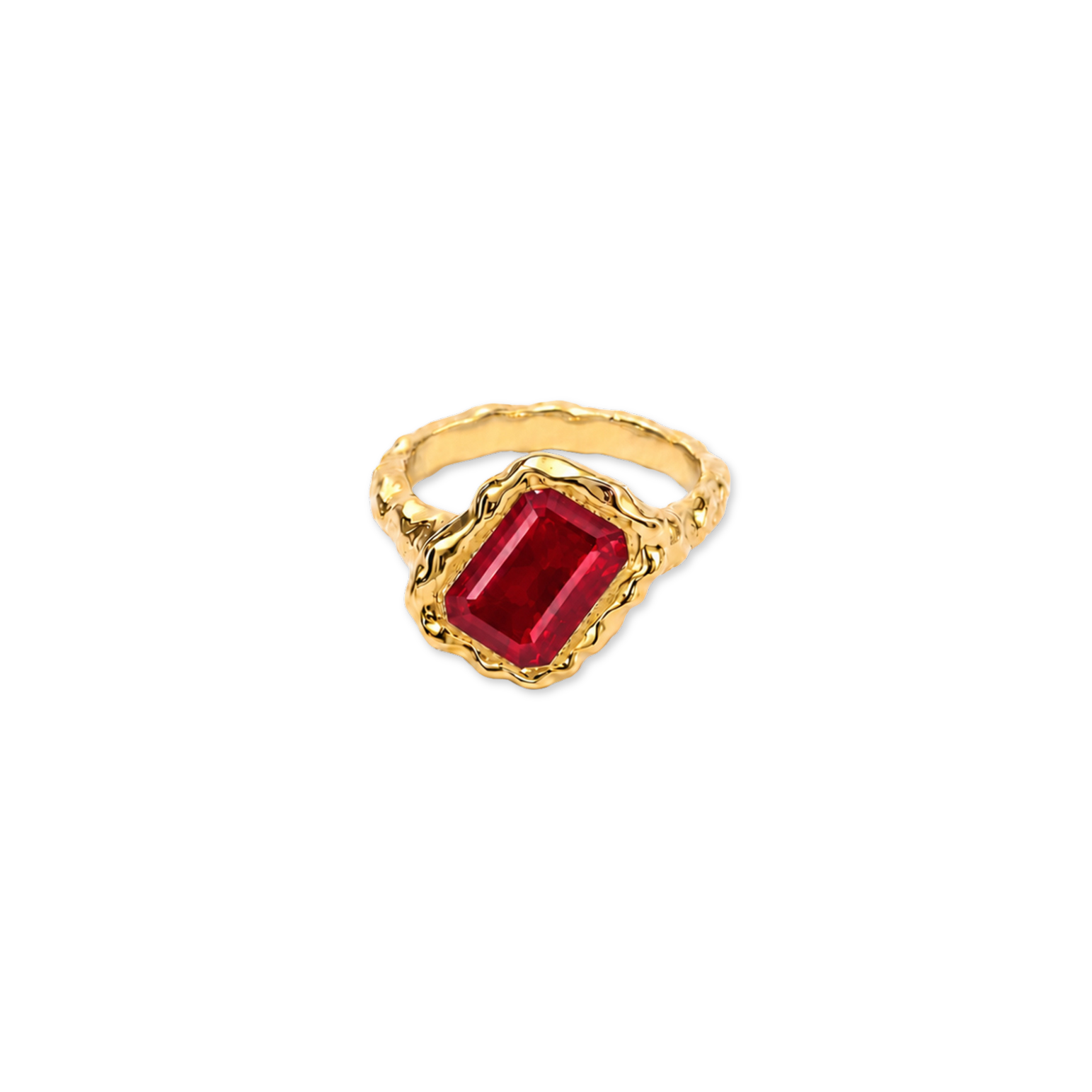 Ruby Square July Birthstone Ring