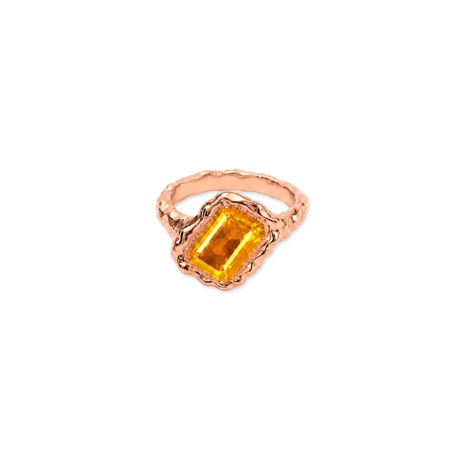Citrine Square November Birthstone Ring