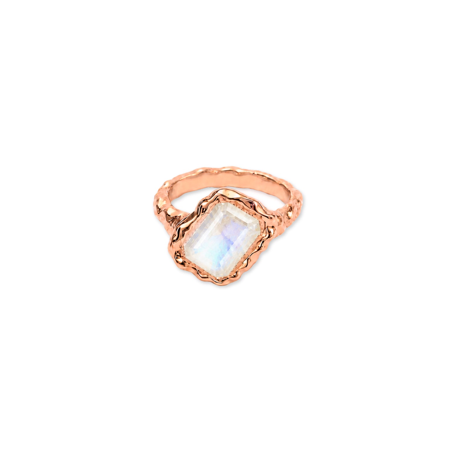 Moonstone Square June Birthstone Ring
