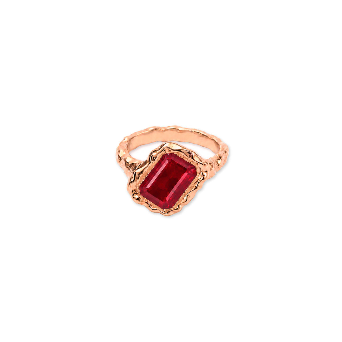 Ruby Square July Birthstone Ring