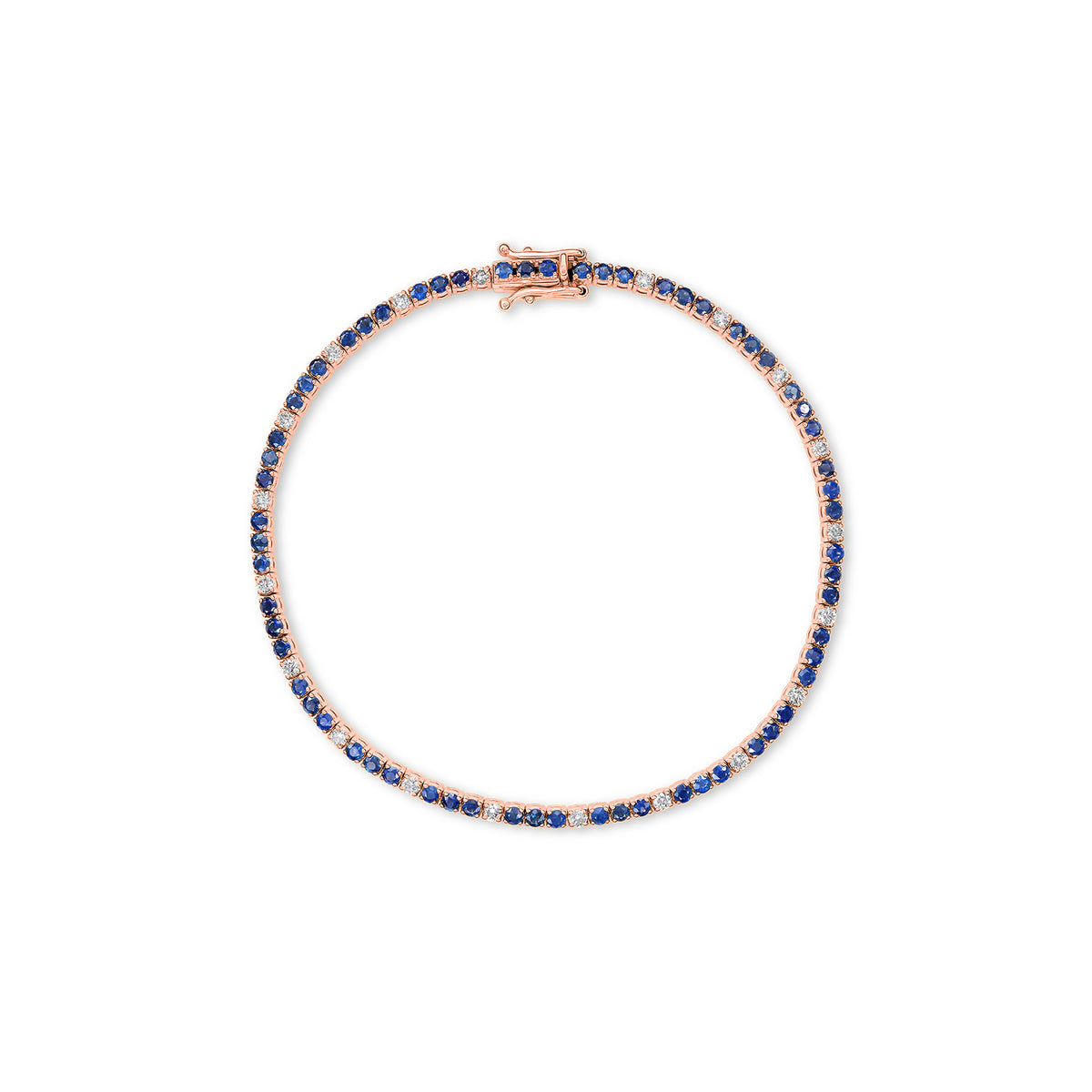 Signature Dotted Sapphire Diamond Tennis Bracelet - Solid Gold