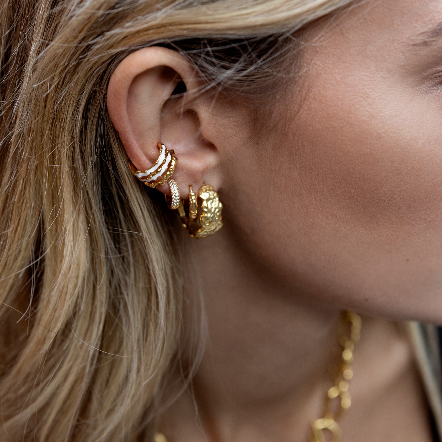 Lava Hoop Earrings - Gold - Aaria London