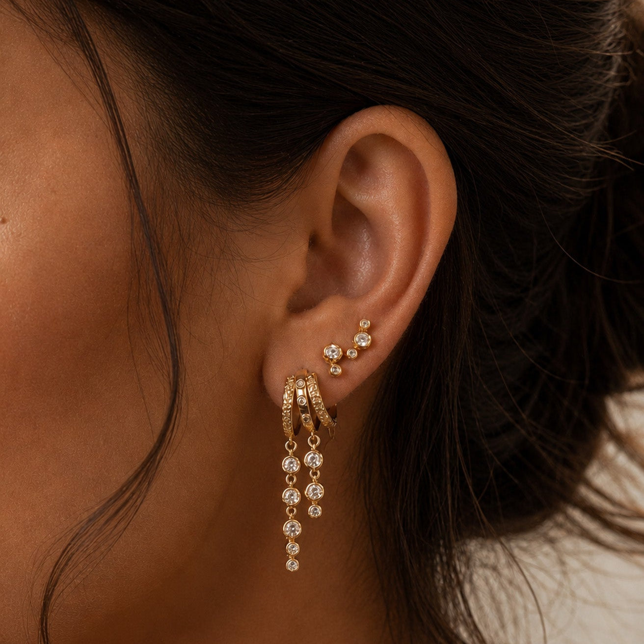 Hammered Earring Stack