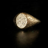 Uma Textured Diamond Signet Ring - Silver - Aaria London