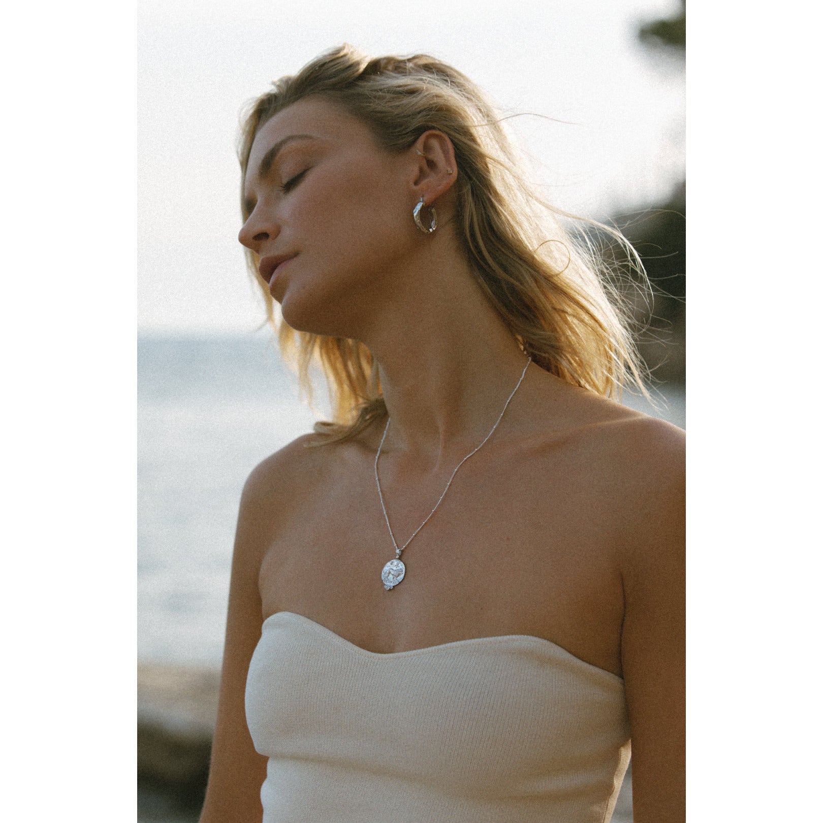 Chateau Hoop Earrings - Silver - Aaria London