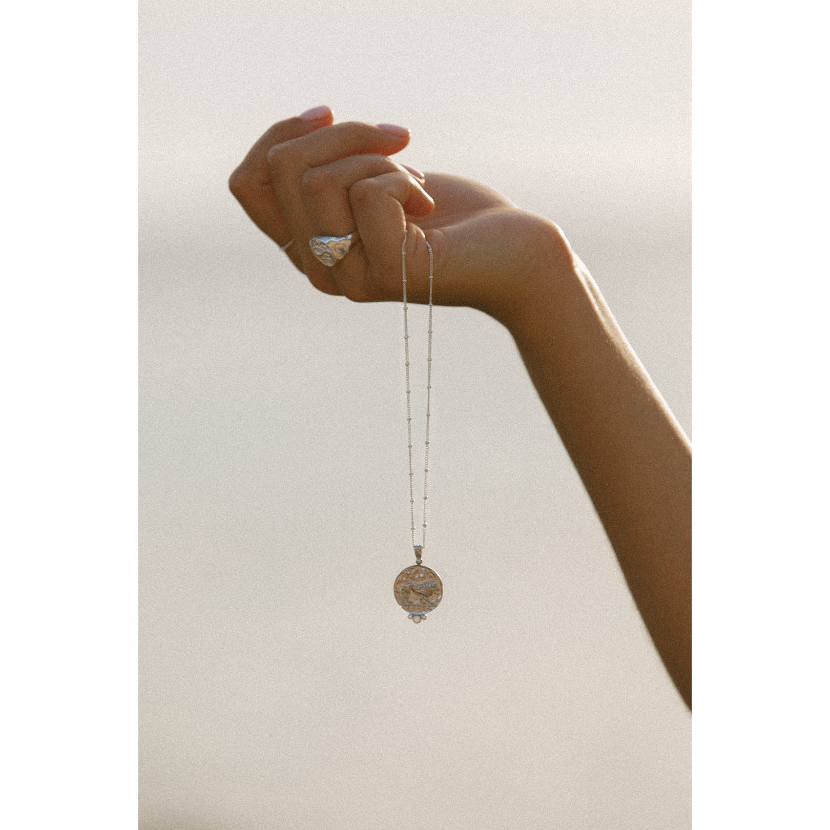 Clio Lion Necklace - Silver - Aaria London