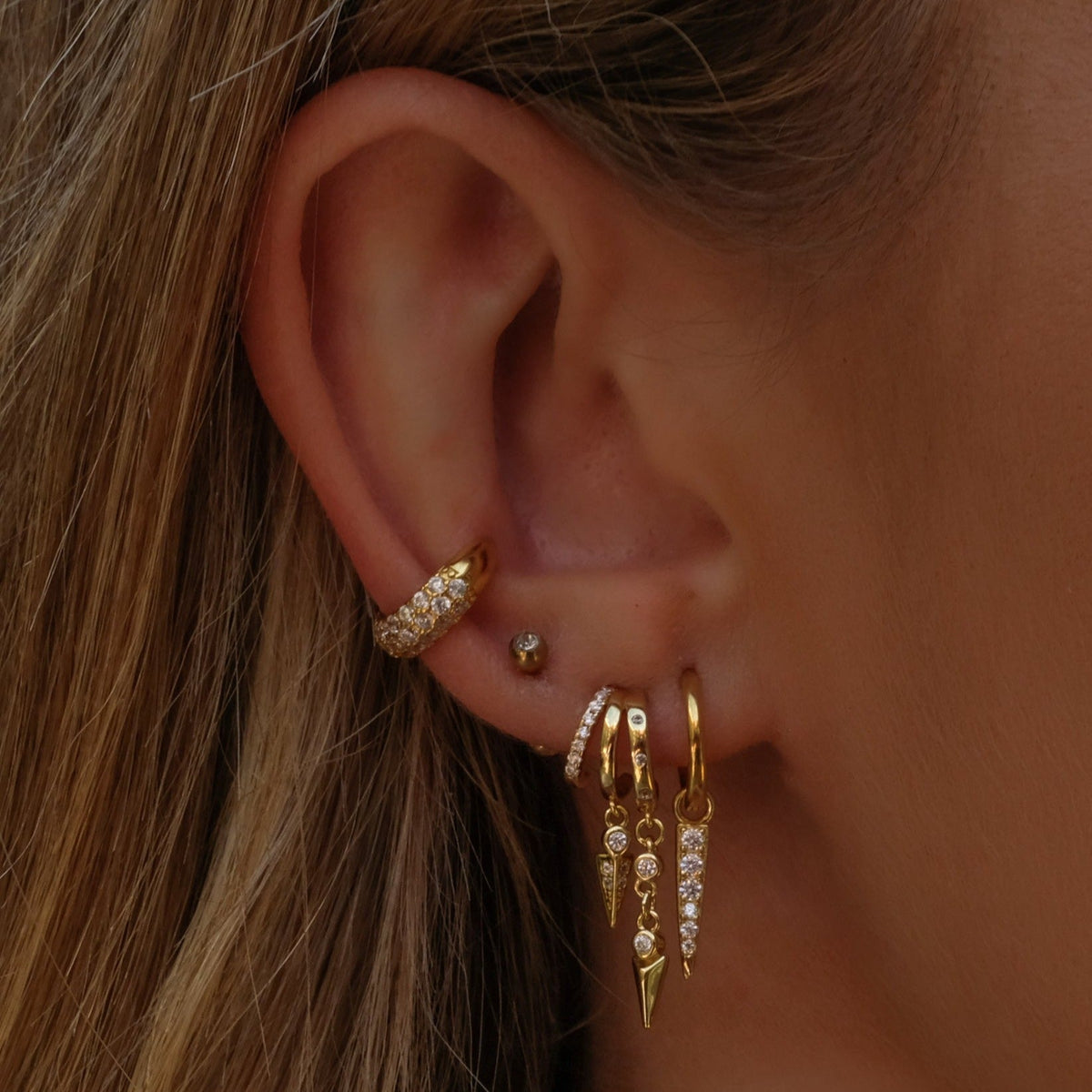 Sienna Illusion Earrings - Solid Gold - Aaria London