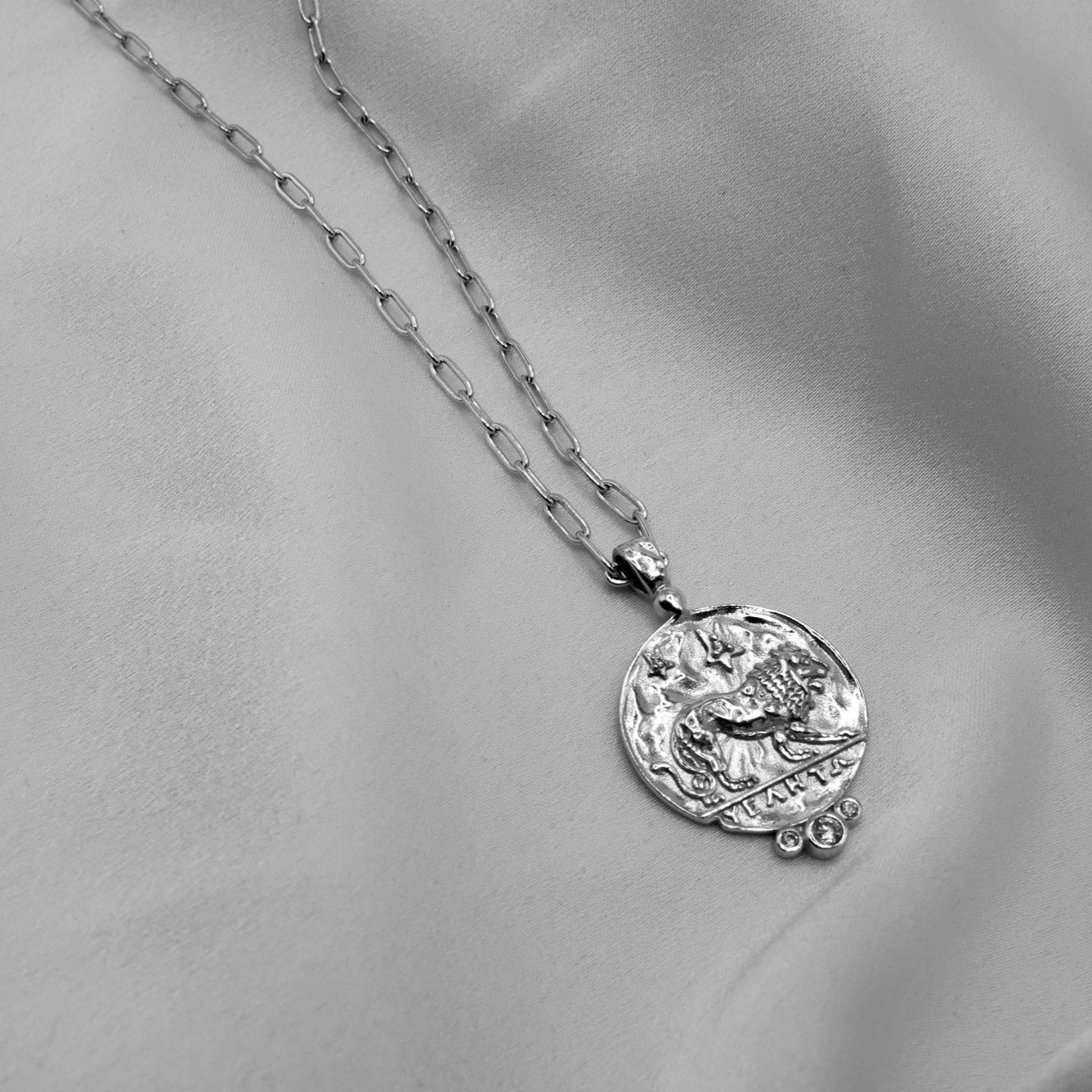 Clio Lion Necklace - Silver - Aaria London