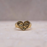 Heart Signet Ring - Solid Gold - Aaria London