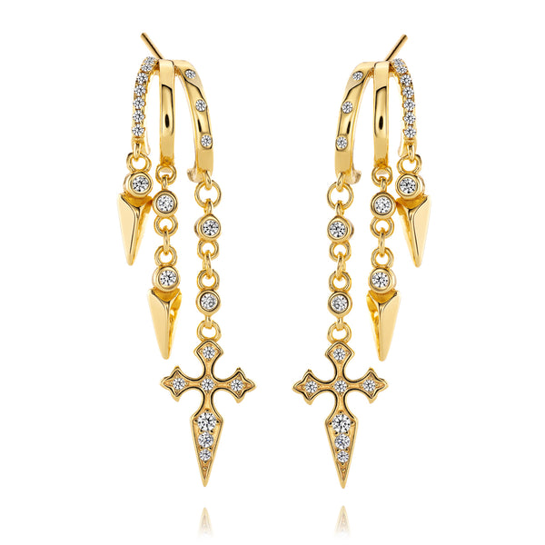 Naxos Cross Earring -  Gold